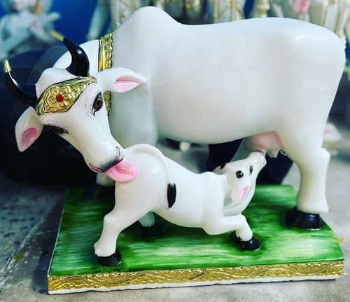 white marble cow  Statue 